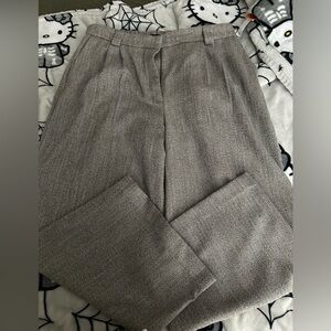 Textured Herringbone High Waisted Trousers